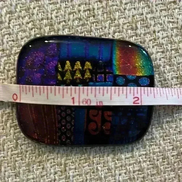Colorful dichroic glass pin (brooch) or necklace - Picture 4 of 7